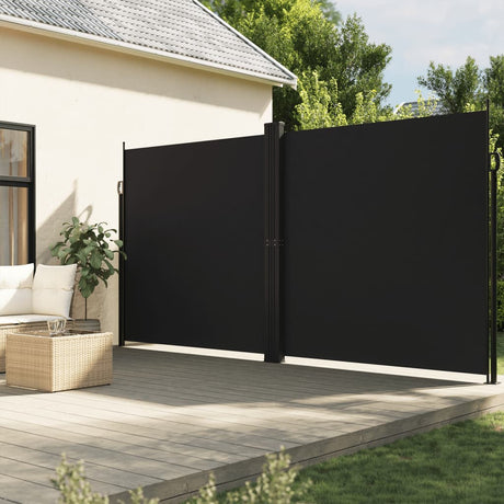 Vidaxx udtrækbar vindskærm 200x600 cm sort