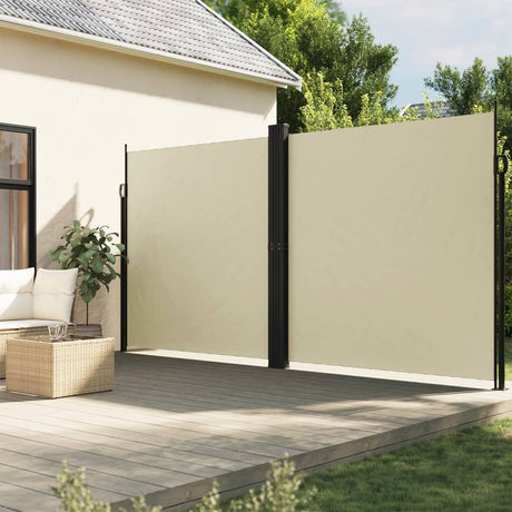 Vidaxx udtrækbar vindskærm 200x600 cm cremefarvet