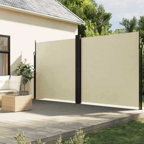 Vidaxx udtrækbar vindskærm 220x600 cm cremefarvet