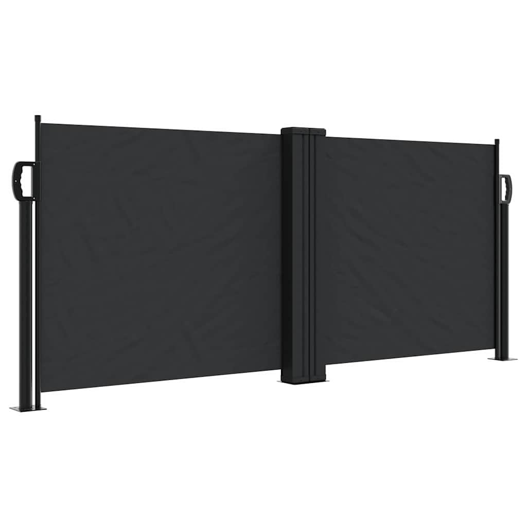 Vidaxx udtrækbar vindskærm 100x1000 cm sort