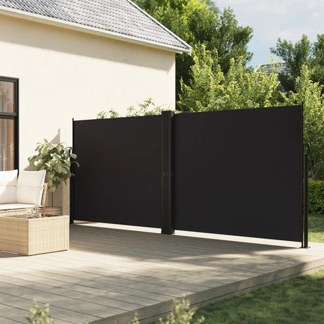 Vidaxx udtrækbar vindskærm 160x1000 cm sort