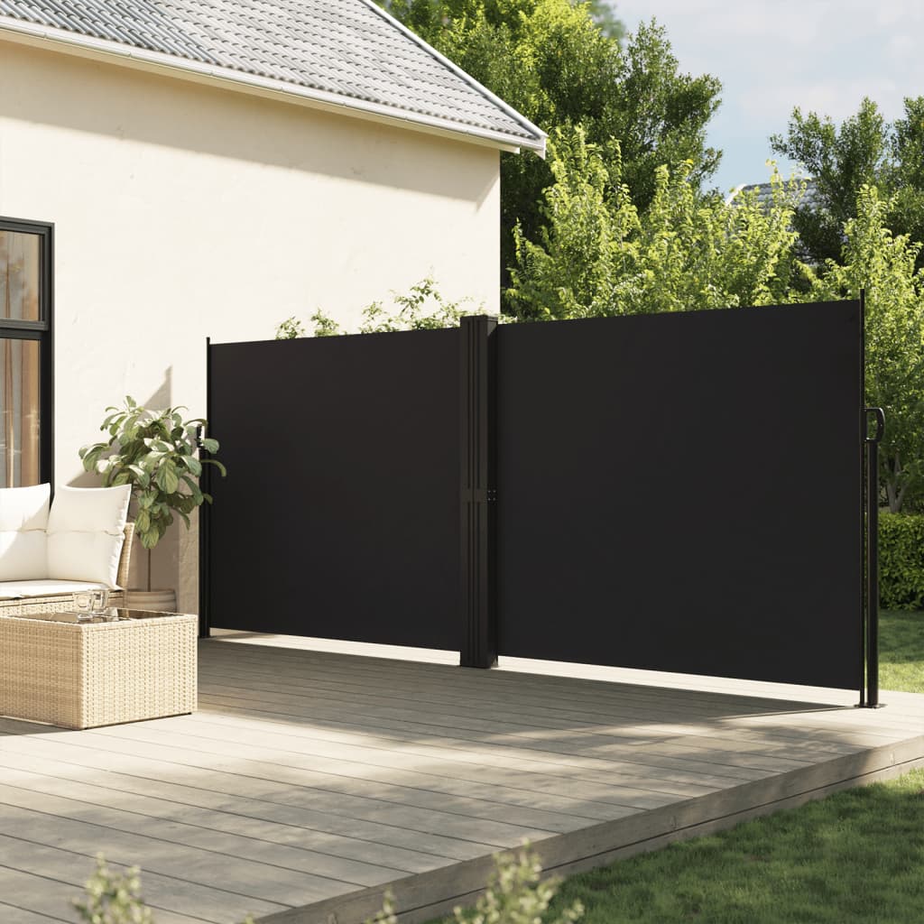Vidaxx udtrækbar vindskærm 180x1000 cm sort