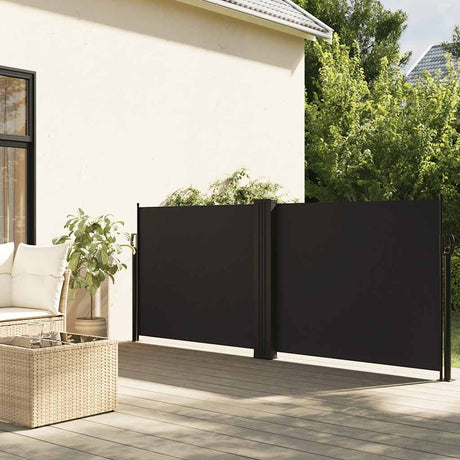 Vidaxx udtrækbar vindskærm 120x1200 cm sort