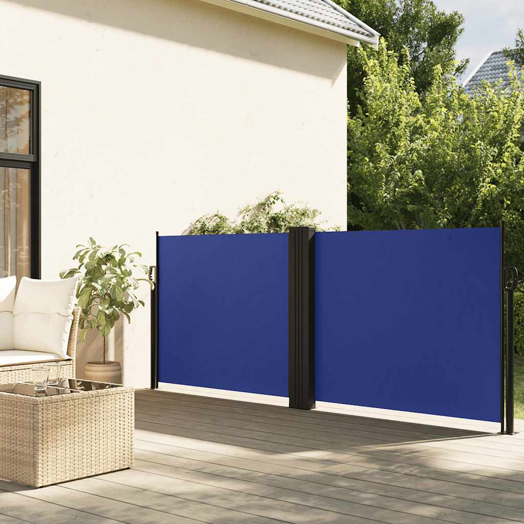 Vidaxx udtrækbar vindskærm 120x1200 cm blå