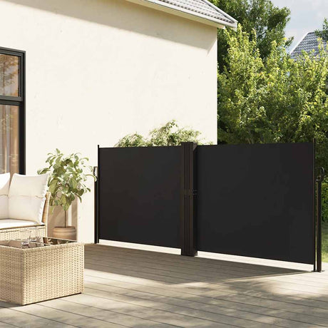 Vidaxx udtrækbar vindskærm 140x1200 cm sort