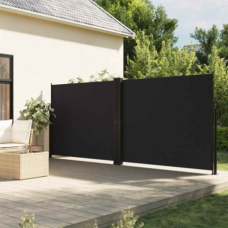 Vidaxx udtrækbar vindskærm 180x1200 cm sort