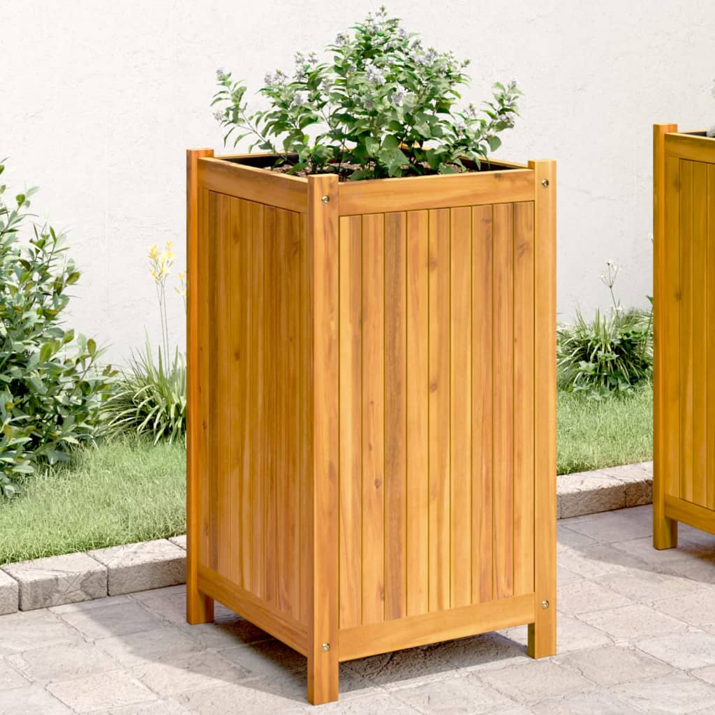Vidaxx plantekasse med foring 42x42x75 cm massivt akacietræ