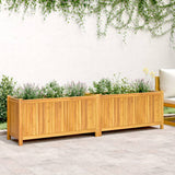 Vidaxx plantekasse med foring 199x38,5x50 cm massivt akacietræ