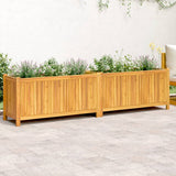 Vidaxx plantekasse med foring 199x38,5x50 cm massivt akacietræ