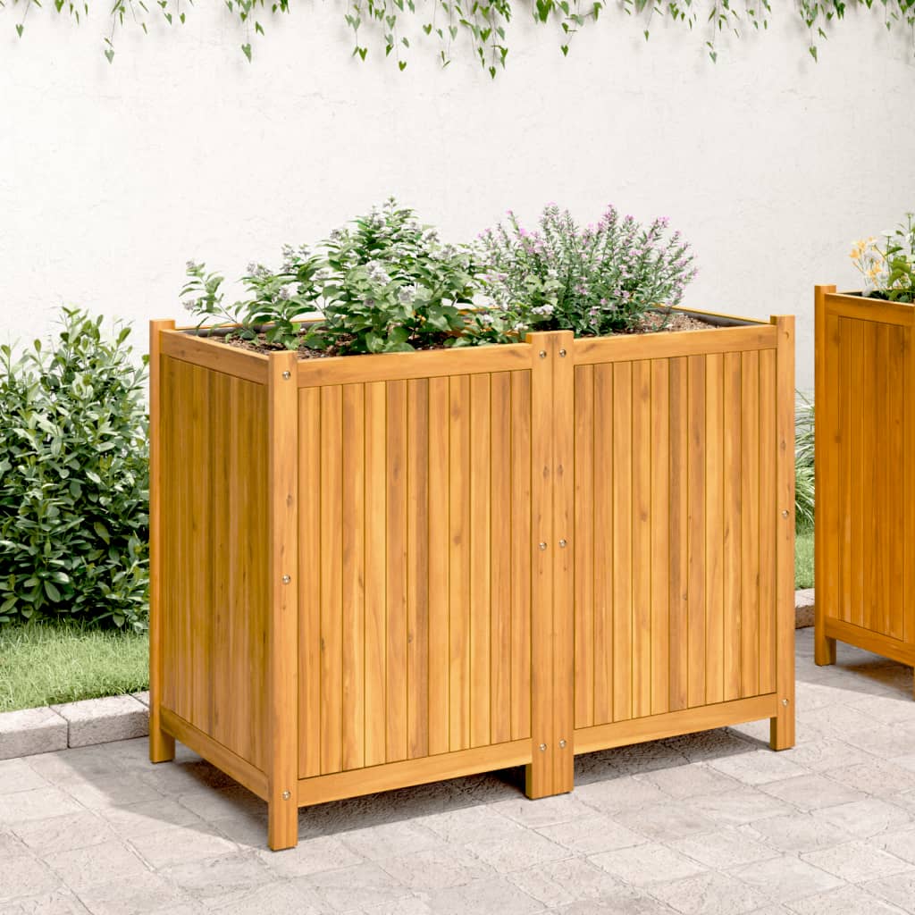 Vidaxx plantekasse med foring 100x50x75 cm massivt akacietræ