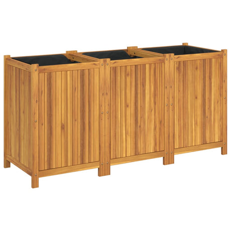 Vidaxx plantekasse med foring 150x50x75 cm massivt akacietræ