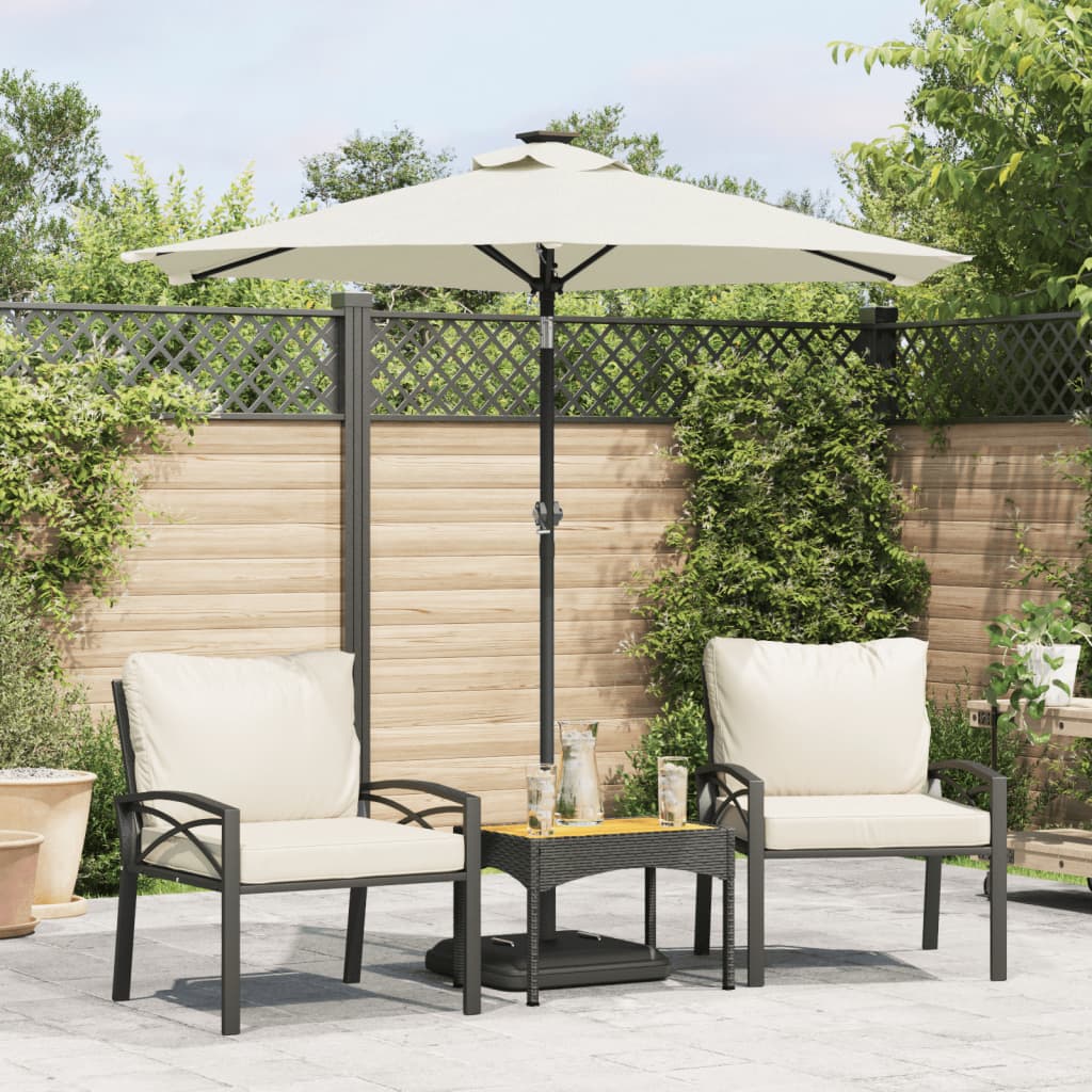 VidaXL parasol med stålstang 225x225x212 cm hvid