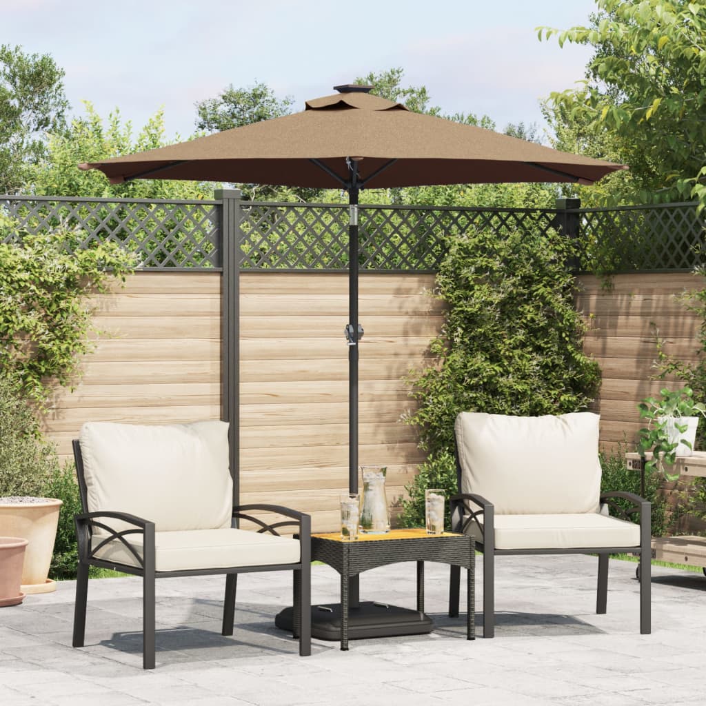 Vidaxx parasol med stålstang 225x225x212 cm taupe