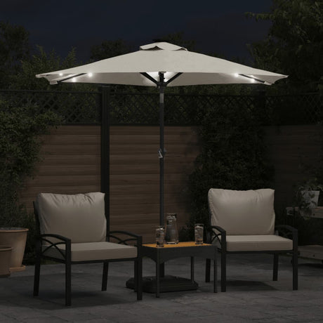 Vidaxx parasol med lysdioder og stålstang 225x225x212 cm hvid