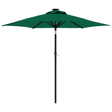Vidaxx parasol med lysdioder og stålstang 225x225x212 cm grøn