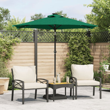 Vidaxx parasol med lysdioder og stålstang 225x225x212 cm grøn