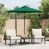 Vidaxx parasol med lysdioder og stålstang 225x225x212 cm grøn