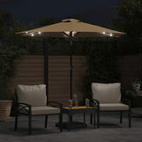 Vidaxx parasol med lysdioder og stålstang 225x225x212 cm taupe
