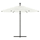 VidaXL parasol med stålstang 290x290x238 cm hvid