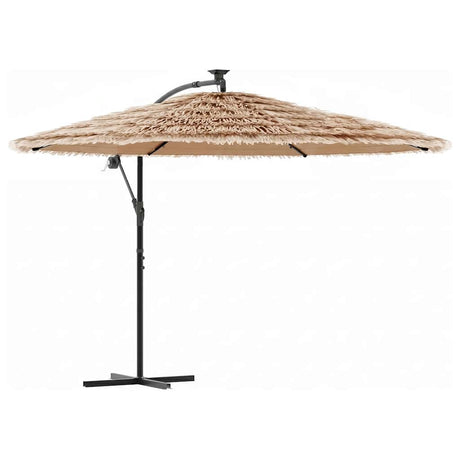 Vidaxx parasol med lysdioder og stålstang 246x246x230 cm brun