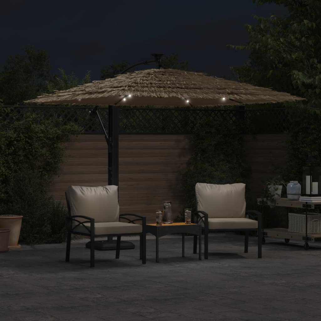 Vidaxx parasol med lysdioder og stålstang 246x246x230 cm brun