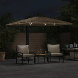Vidaxx parasol med lysdioder og stålstang 246x246x230 cm brun