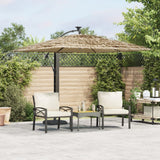 Vidaxx parasol med lysdioder og stålstang 246x246x230 cm brun