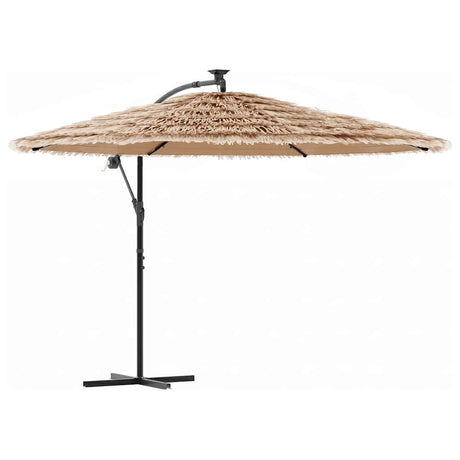Vidaxx parasol med lysdioder og stålstang 269x269x235 cm brun