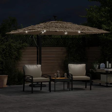 Vidaxx parasol med lysdioder og stålstang 269x269x235 cm brun