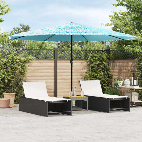 VidaXL parasol med stålstang 388x388x248 cm blå