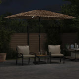 Vidaxx parasol med lysdioder og stålstang 300x200x250 cm brun