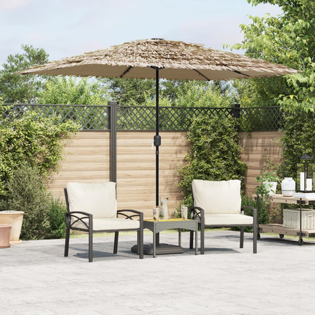 Vidaxx parasol med lysdioder og stålstang 300x200x250 cm brun