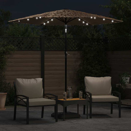 Vidaxx parasol med lysdioder og stålstang 223x223x213 cm brun