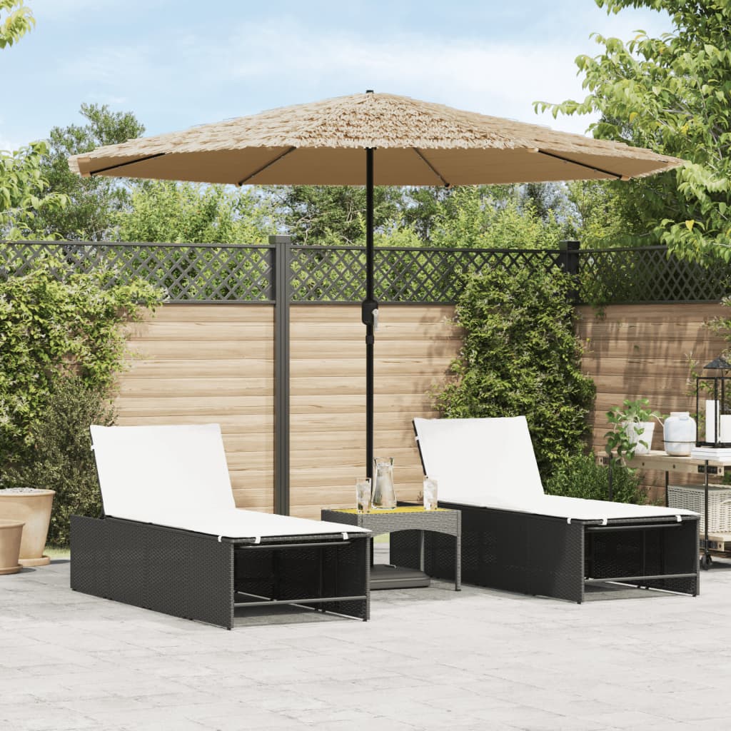 VidaXL parasol med lysdioder og stålstang 324x324x247 cm brun