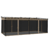 VidaXL Gazebo med netsidevægge 6x3 m stål taupe
