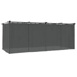 VidaXL Gazebo med gardiner 6x3 m stål antracit