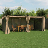 VidaXL Gazebo med gardiner 6x3 m stål taupe