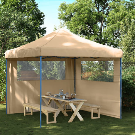 Vidaxx foldbart pop-up partytelt med 2 sidevægge beige