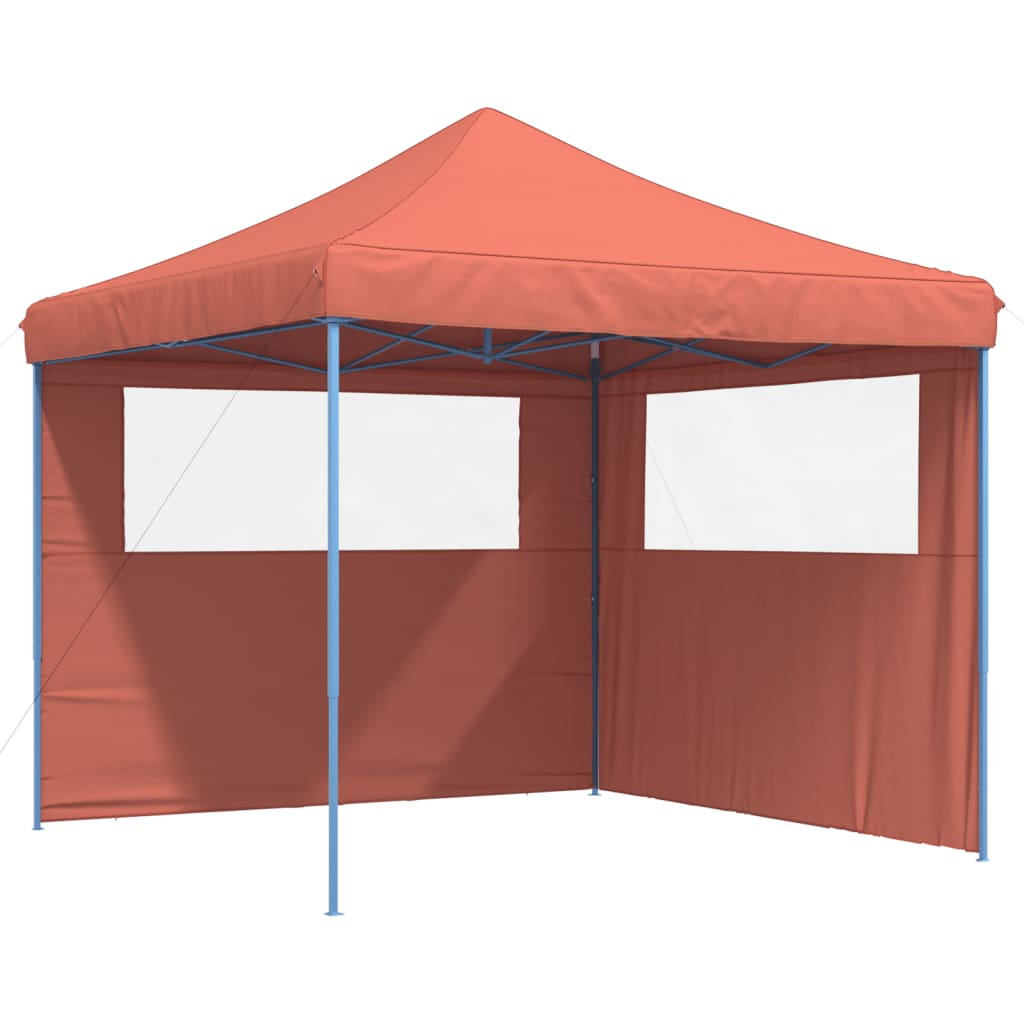 Vidaxx foldbart pop-up partytelt med 2 sidevægge, terracotta farvet