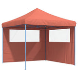 Vidaxx foldbart pop-up partytelt med 2 sidevægge, terracotta farvet