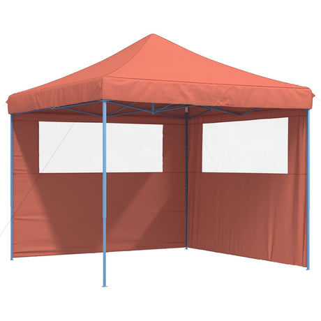Vidaxx foldbart pop-up partytelt med 2 sidevægge, terracotta farvet