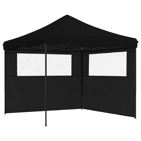 Vidaxx foldbart pop-up partytelt med 2 sidevægge sort