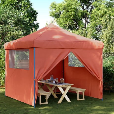 Vidaxx foldbart pop-up partytelt med 4 sidevægge, terracotta farvet