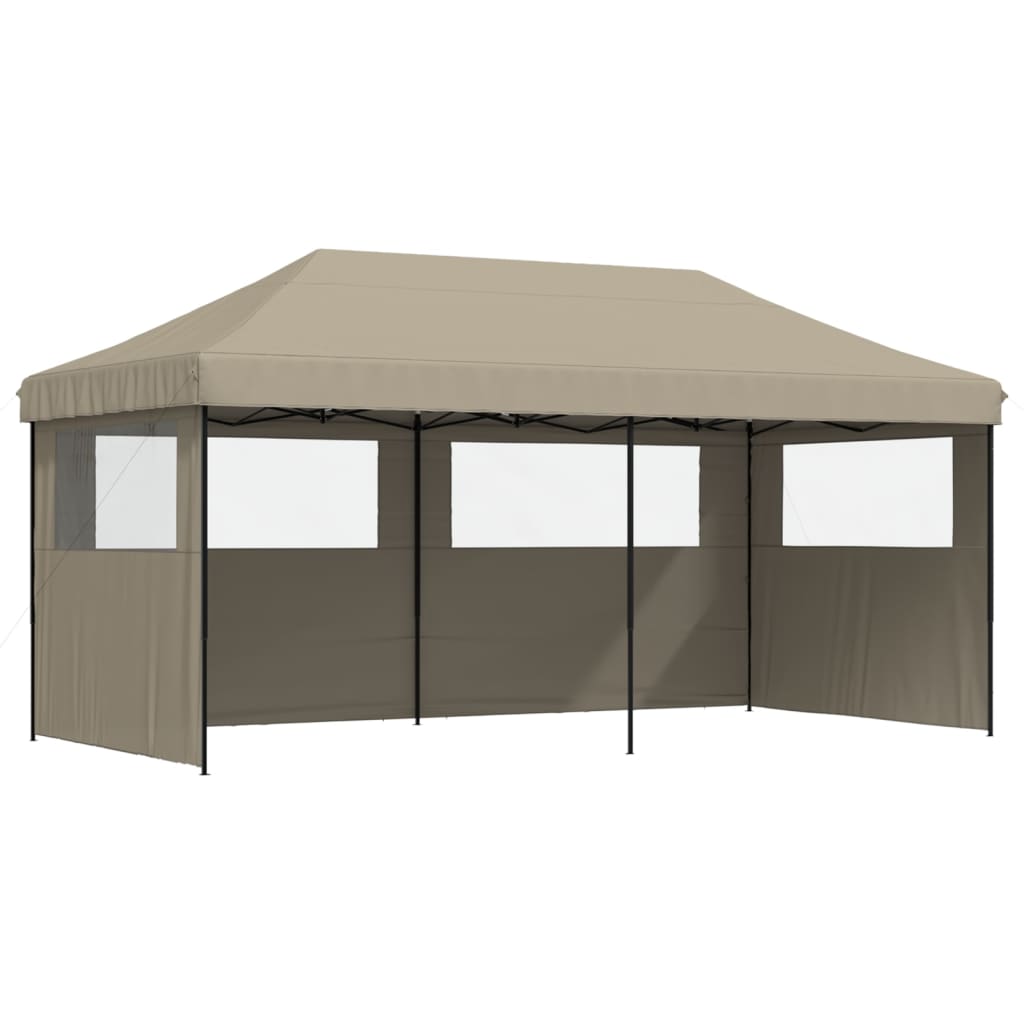 Vidaxx foldbart pop-up partytelt med 3 sidevægge i taupe