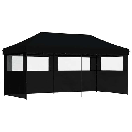 Vidaxx foldbart pop-up partytelt med 3 sidevægge sort