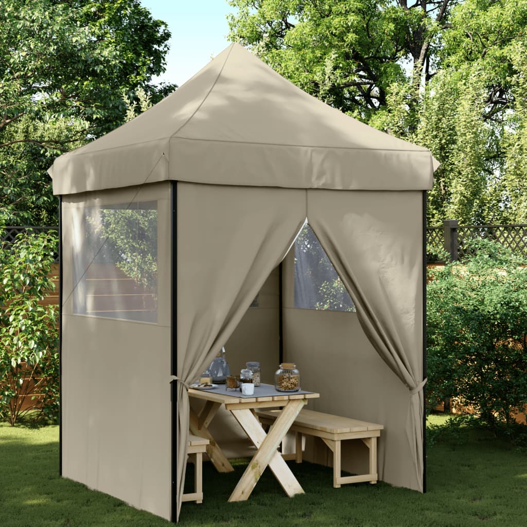 Vidaxx foldbart pop-up partytelt med 4 sidevægge i taupe