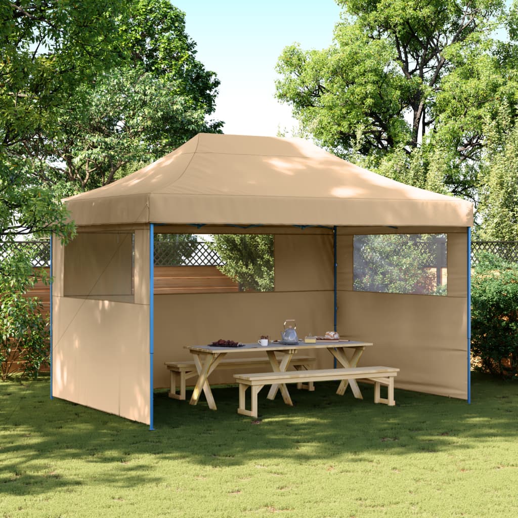 Vidaxx foldbart pop-up partytelt med 3 sidevægge beige