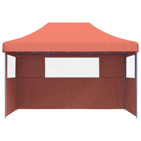 Vidaxx foldbart pop-up partytelt med 3 sidevægge, terracotta farvet