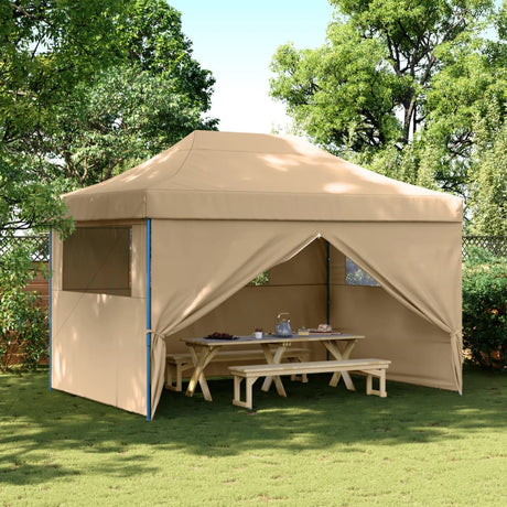 Vidaxx foldbart pop-up partytelt med 4 sidevægge beige