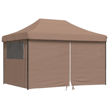 Vidaxx foldbart pop-up partytelt med 4 sidevægge brun